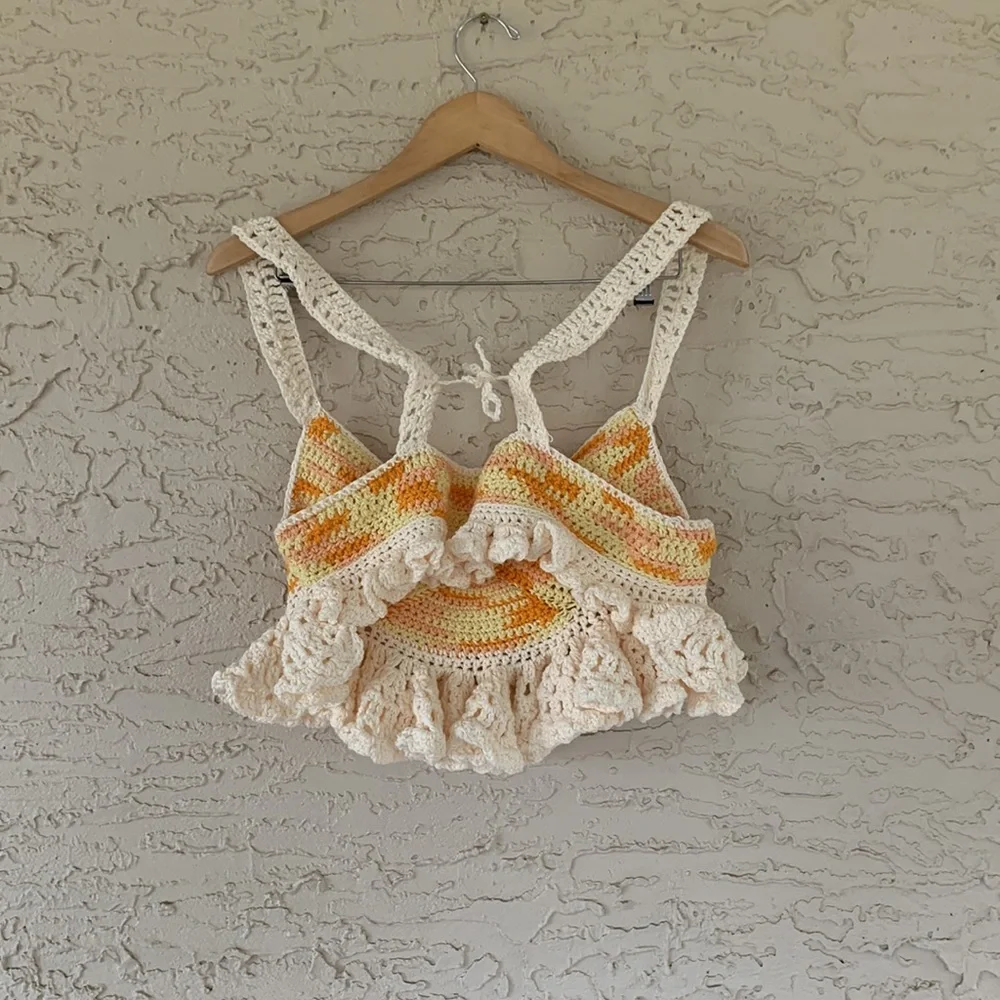 SIZE L/XL Handmade Crochet Crop Top - Picture 5 of 9